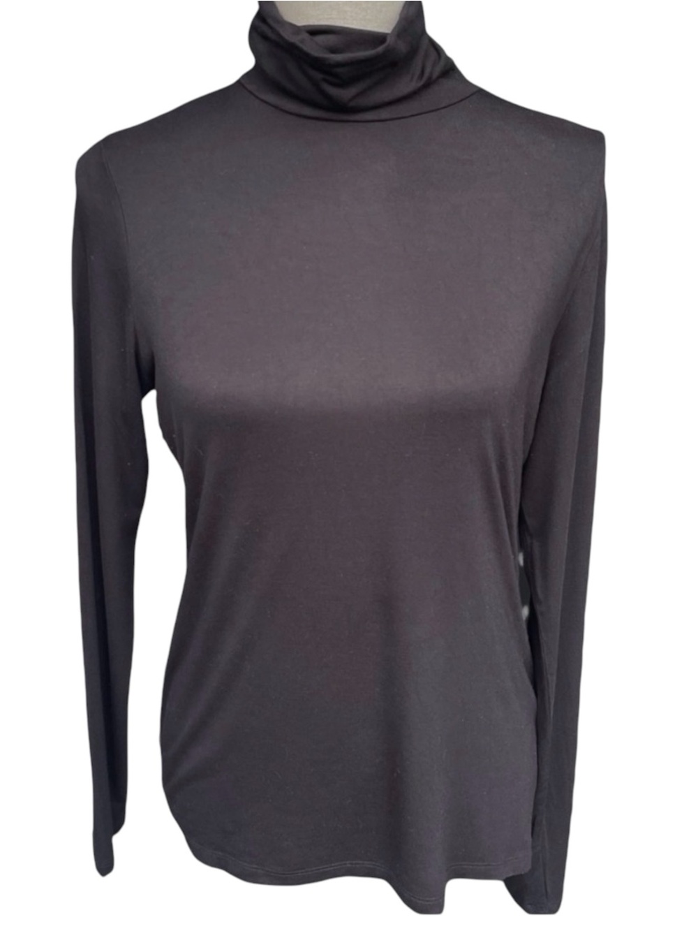 Lord & Taylor Black Iconic Fit Turtleneck Top (M)